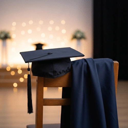 graduation cap and gown